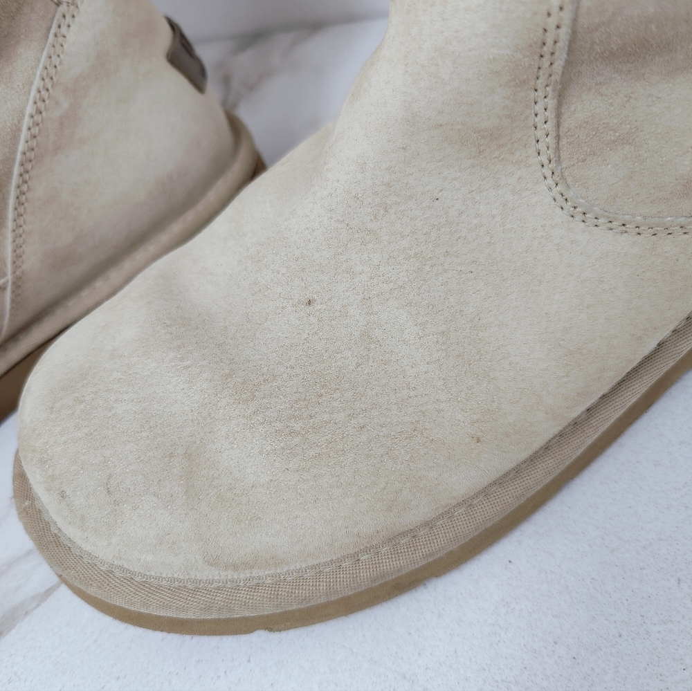 UGG Tall Lace-Back Shearling Boots in Light Beige/Cream - Picture 5 of 14